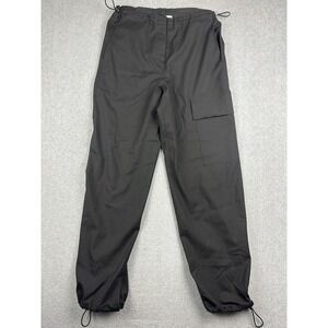 WE-AR4 Jogger Pants Womens XS Black Wool Cargo Elastic Cuff Made Italy